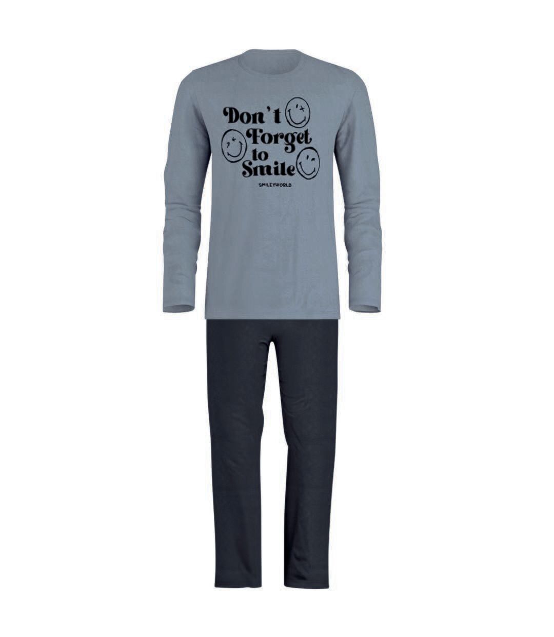 Pyjama long col rond homme SmileyWorld® I Athena-1
