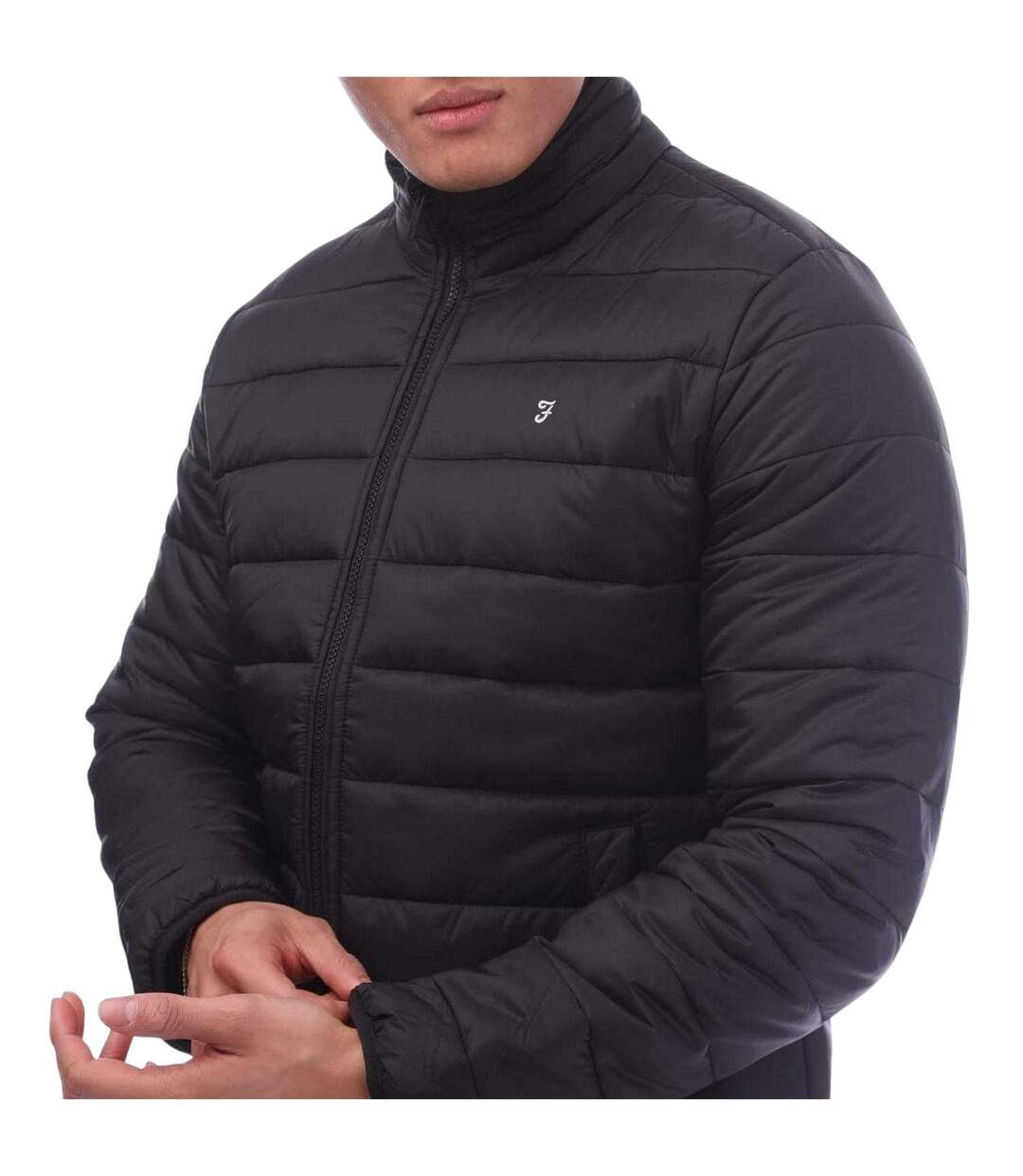 Mens Padded Jacket Black Farah-4