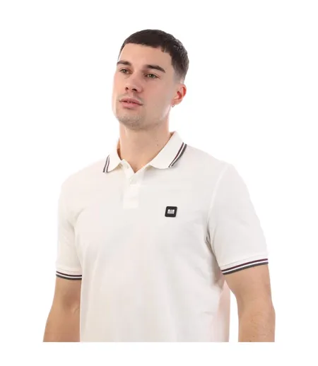 Mens Vancouver Tipped Polo Shirt White Weekend Offender