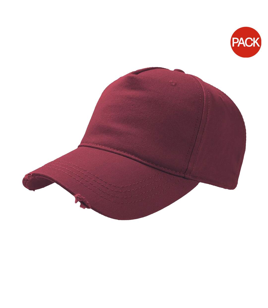 Lot de 2  casquettes effet usé adulte bordeaux Atlantis-1