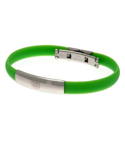 Celtic FC Color Silicone Bracelet (Green/Silver) (One size) - UTTA1809