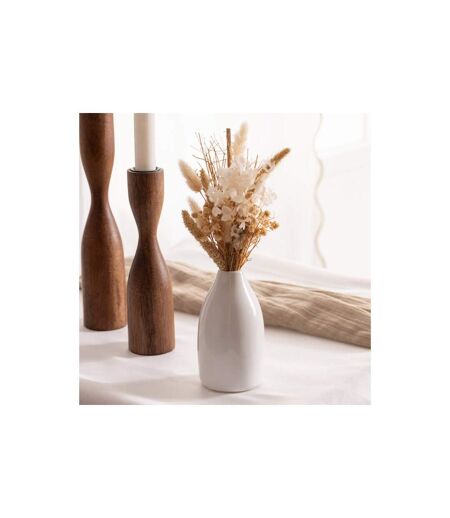 Composition de Fleurs Séchées Vase 25cm Blanc