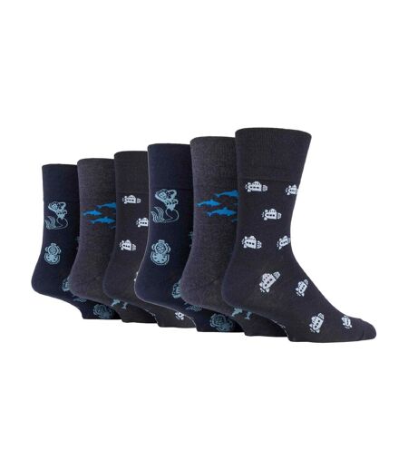 6 paires de chaussettes à motifs non élastiques pour hommes