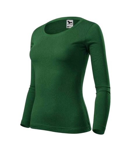 T-shirt Manches Longues Motif/style Uni Femme Vert Kaki Malfini