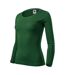 T-shirt Manches Longues Motif/style Uni Femme Vert Kaki Malfini-3