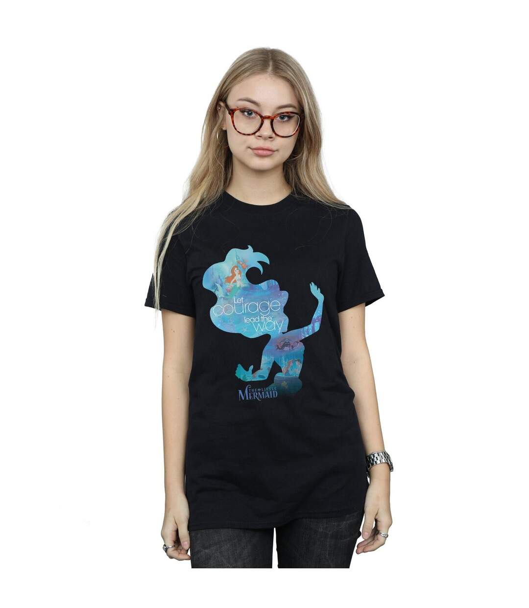 Disney Princess - T-shirt ARIEL FILLED SILHOUETTE - Femme (Noir) - UTBI42579-2