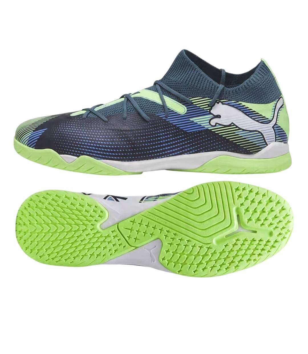 Chaussures De Foot Future Match It Homme Bleu Marine Vert Puma-3
