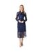 Womens/ladies lace shirt dress navy Principles