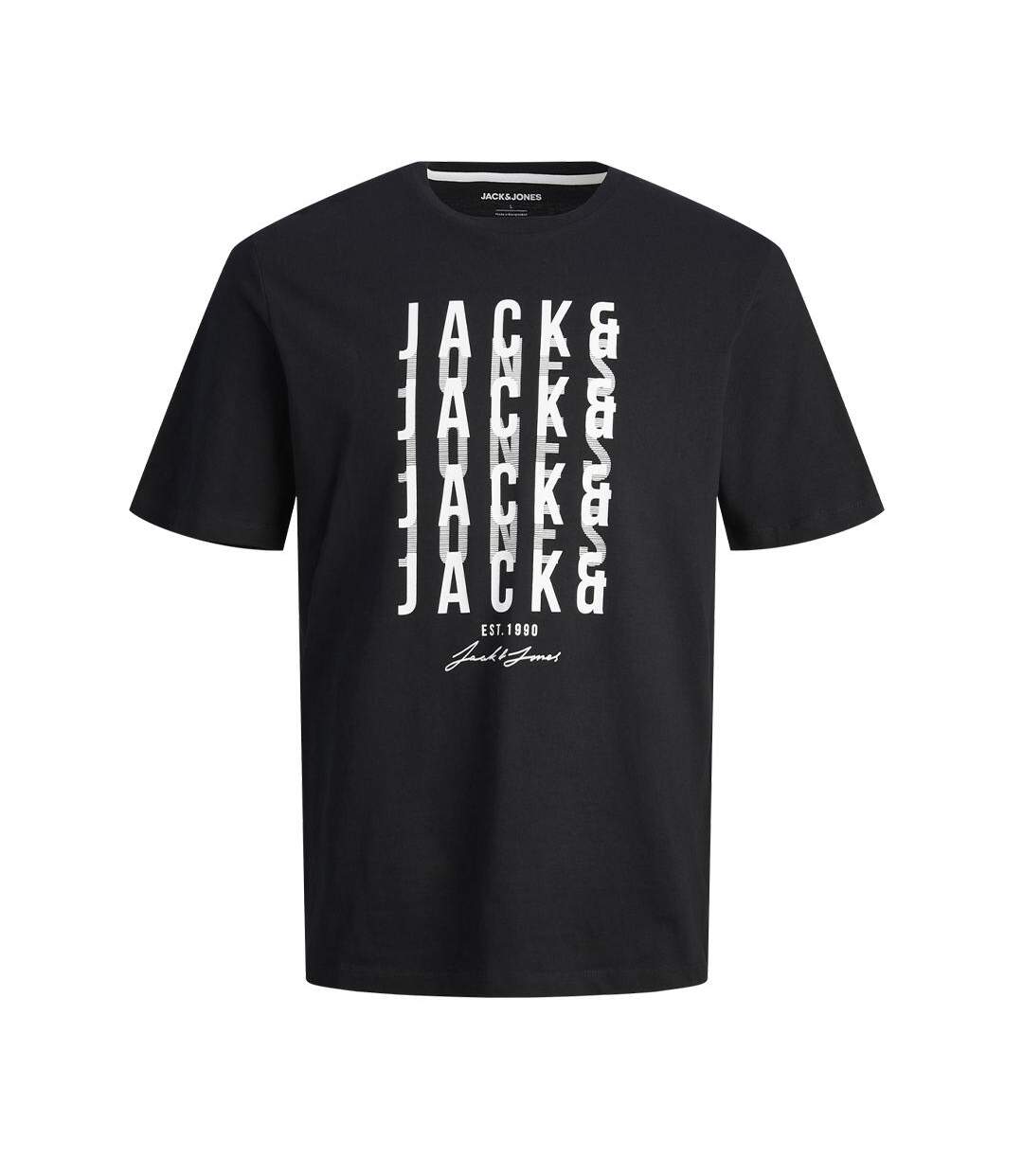 T-shirt noir homme jack & jones delvin - l-1