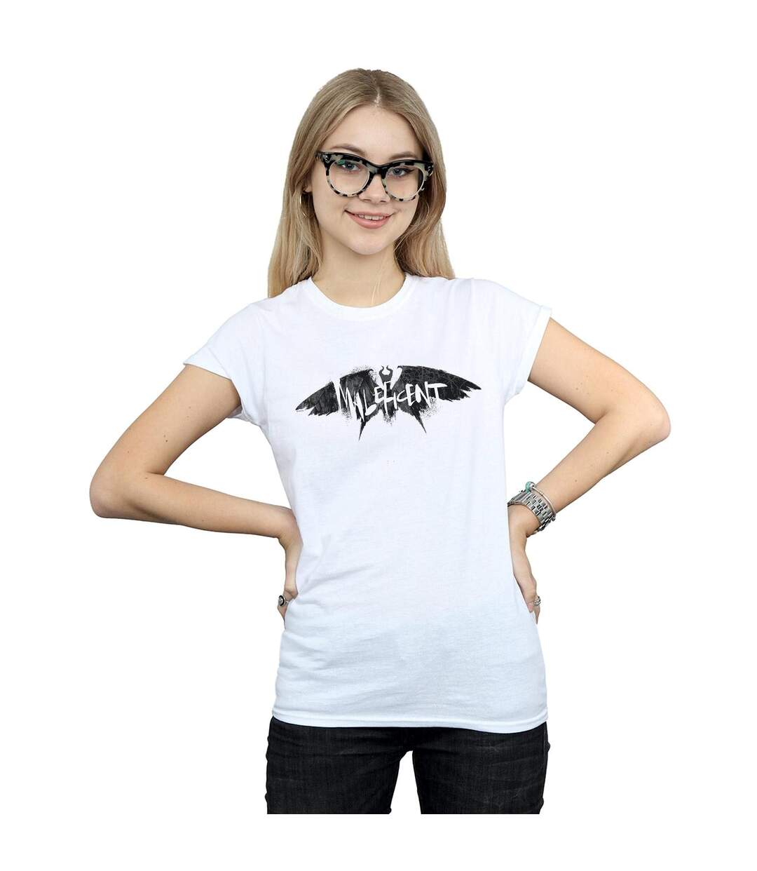 Disney Femme/Les femmes Maleficent Mistress Of Evil Wings Silhouette Cotton T-Shirt (Blanc) - UTBI30612-2