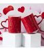 Lot de 2 Mugs en Céramique Amour 30cl Rouge-2