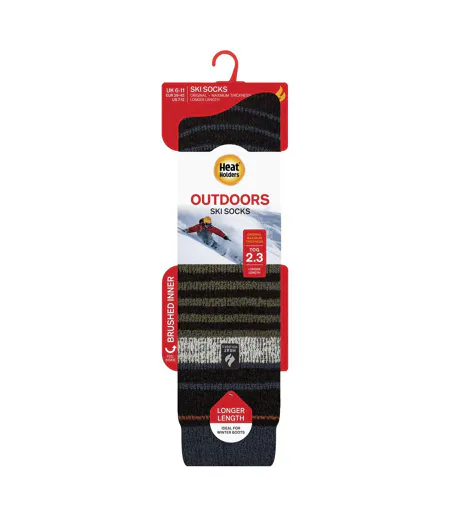 Chaussettes thermiques à motifs de ski pour hommes