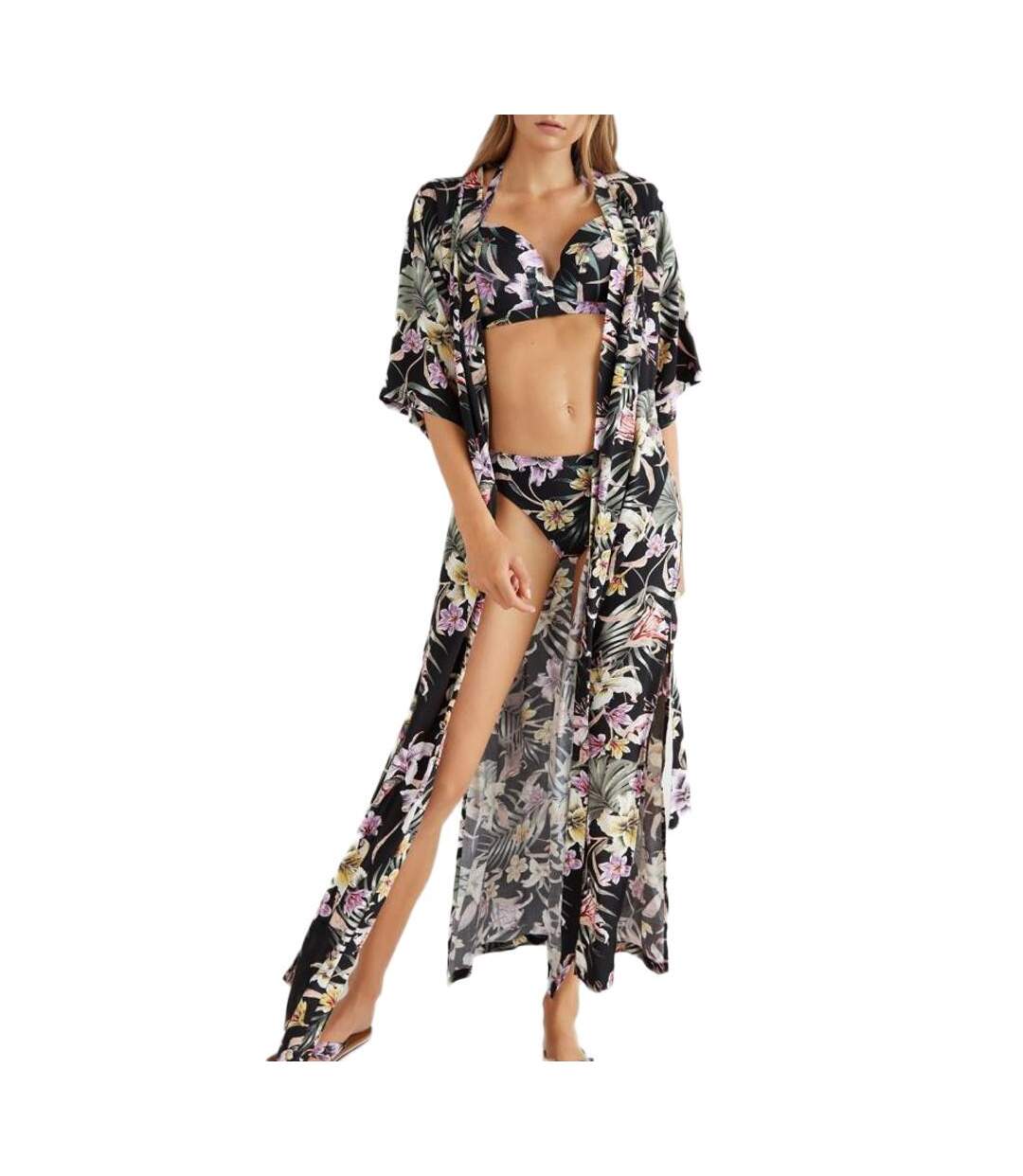 Robe Kimono Noir Femme O'Neill Mix And Match - M-1