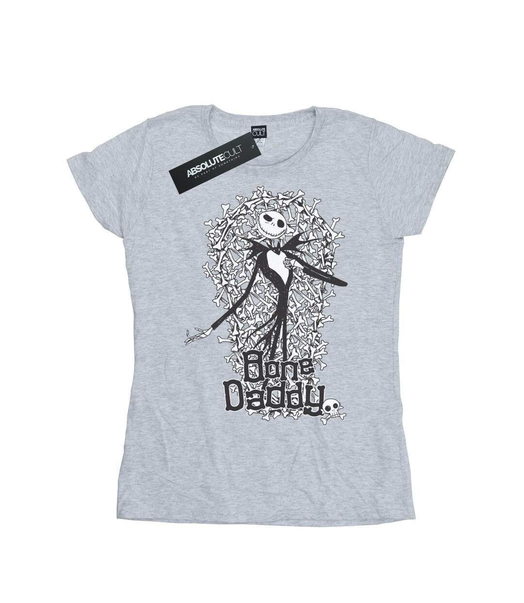 Disney Femme/Les femmes - T-shirt en coton Nightmare Before Christmas Bone Daddy (Les cauchemars avant Noël) (Gris sportif) - UTBI35505-1