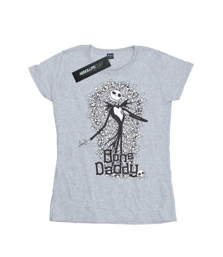 Disney Femme/Les femmes - T-shirt en coton Nightmare Before Christmas Bone Daddy (Les cauchemars avant Noël) (Gris sportif) - UTBI35505