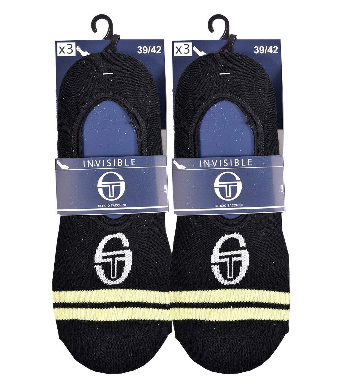 Chaussettes Homme FOOTIES SERGIO TACCHINI Lot de 6 Pack de 6 Paires 0680 NOIR-3