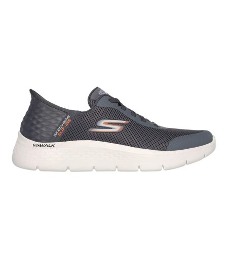 Mens go walk flex slip-in trainers brown Skechers