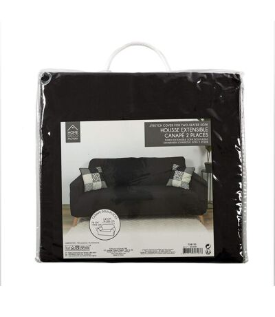 Housse extensible pour canapé 2 places - Noir - 170 x 80 cm