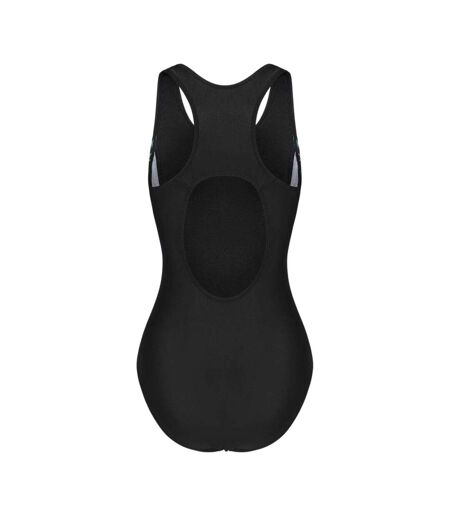Maillot De Bain 1 Pièce Femme Noir Vert Imprimé Slazenger