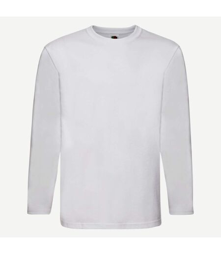 Fruit Of The Loom Mens Super Premium Long Sleeve Crew Neck T-Shirt (White) - UTBC332