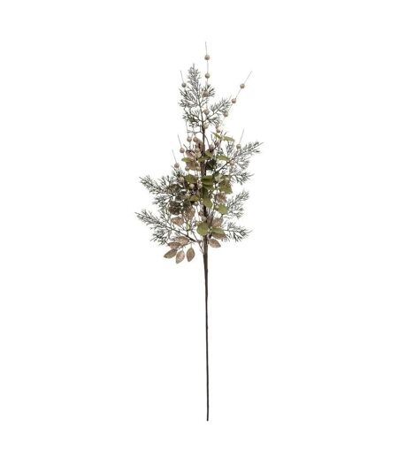 Branche de Feuilles Marron Glacé 75cm Vert & Beige