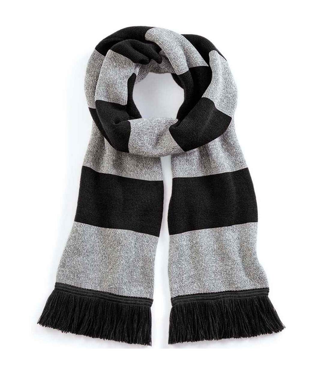 Unisex adult stadium scarf one size black/heather Beechfield-1