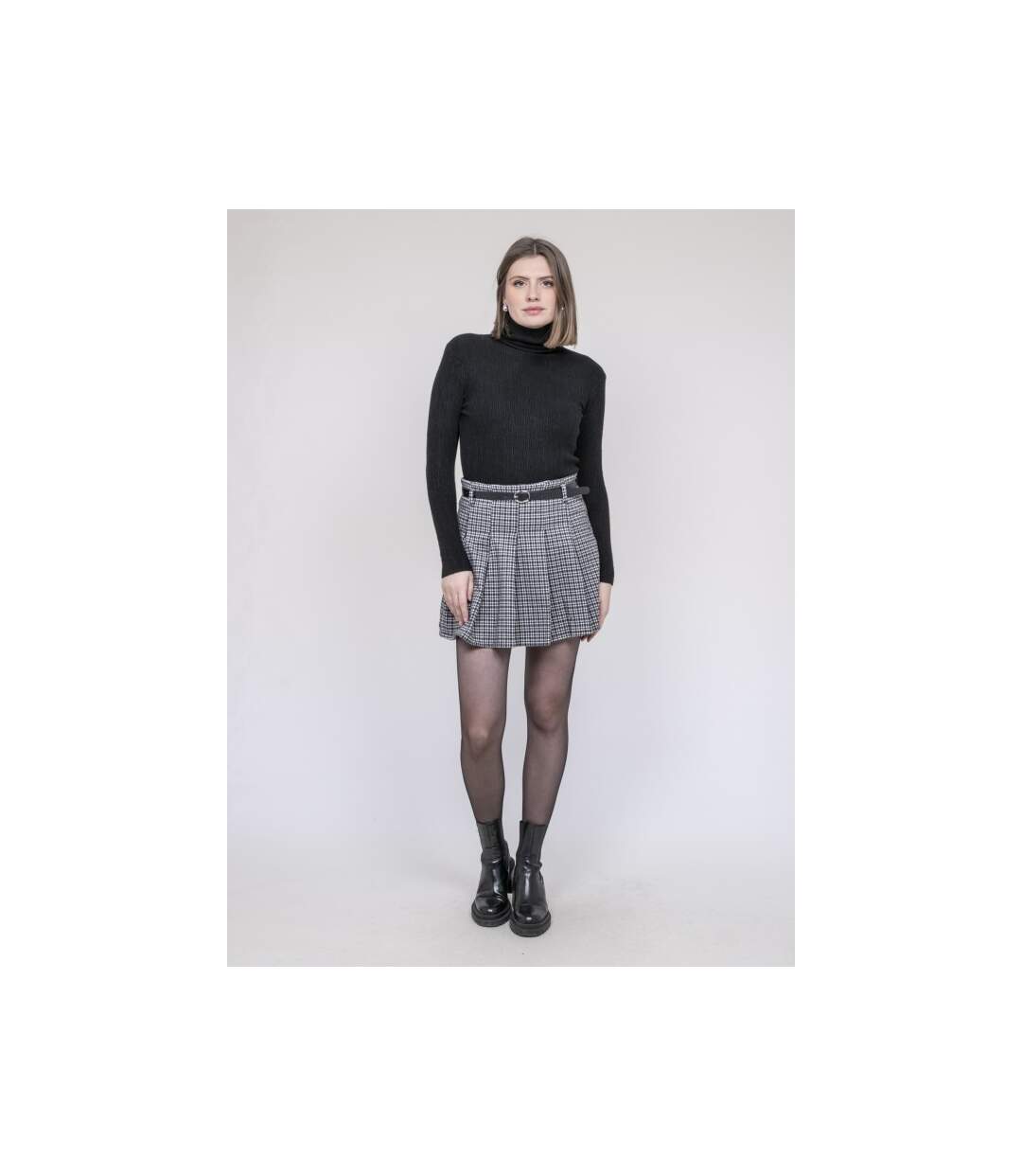 Jupe-short plissée à carreaux XOMELLE - Dona X Lisa-4