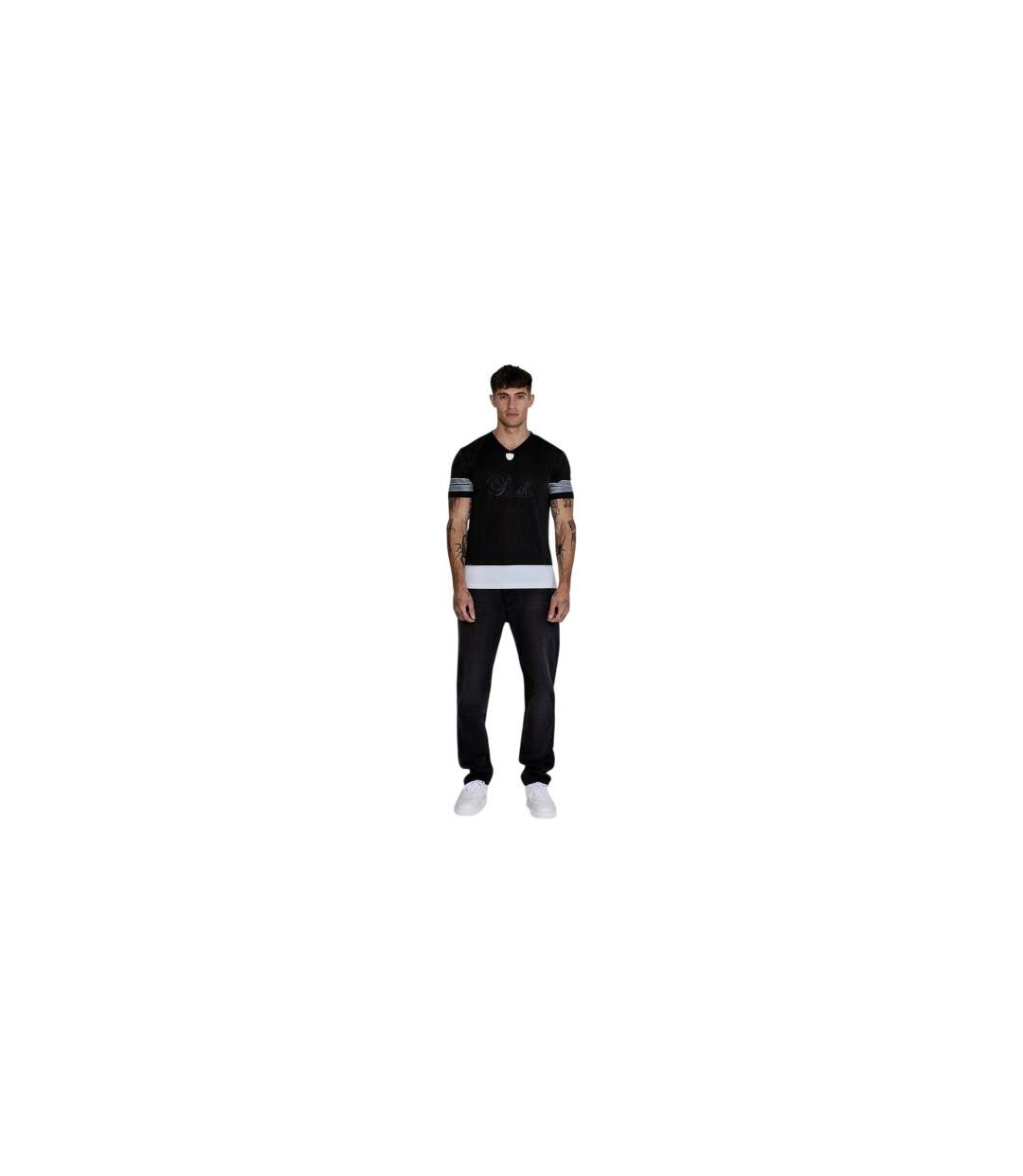 T-shirt Manches Courtes Homme Noir SikSilk-1