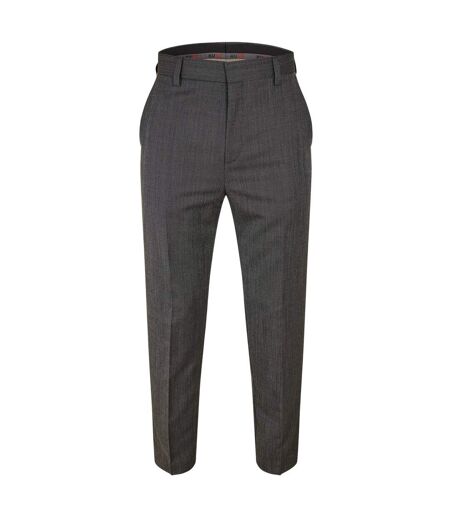 Mens Cotton Straight Leg Trousers Grey Hugo