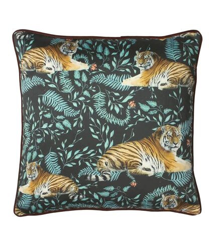 Paoletti Tiwari Tiger Throw Pillow Cover (Black/Orange/Brown) (One Size)