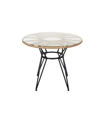 Table de Jardin Ronde Surabaya 90cm Noir