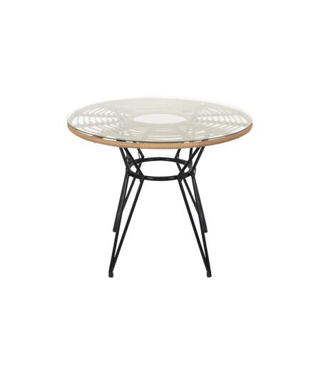 Table de Jardin Ronde Surabaya 90cm Noir