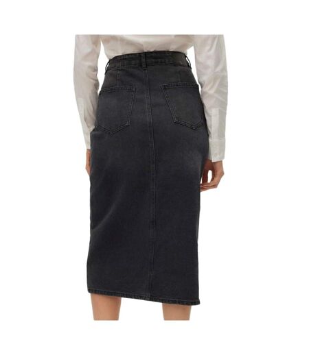 Jupe en jean Longue Noir Femme Vero Moda Calf Denim Skirt - L