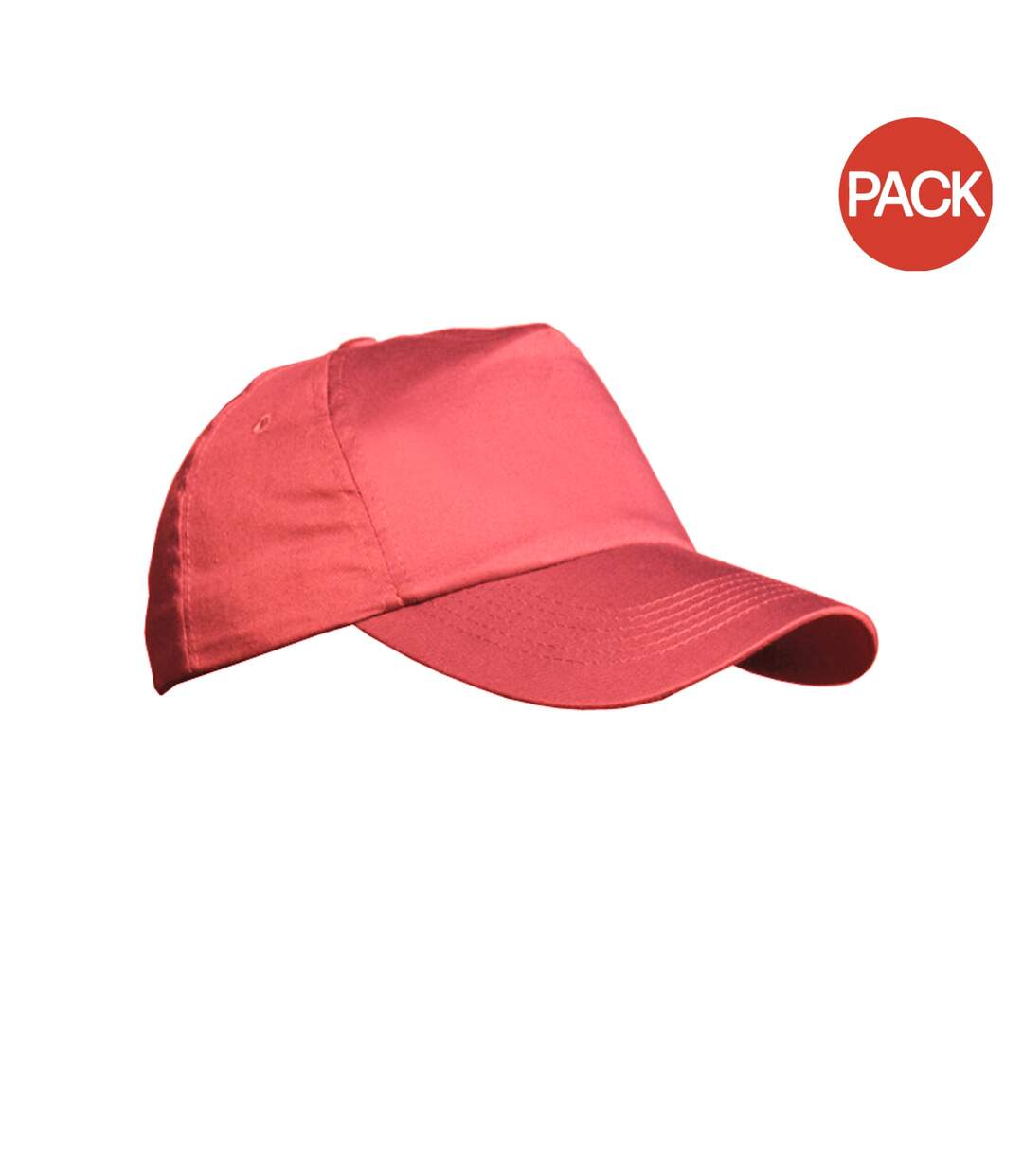 Lot de 2  casquettes unies adulte rouge Result-1