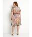 Robe courte cache-coeur brillante motif fleuri-2