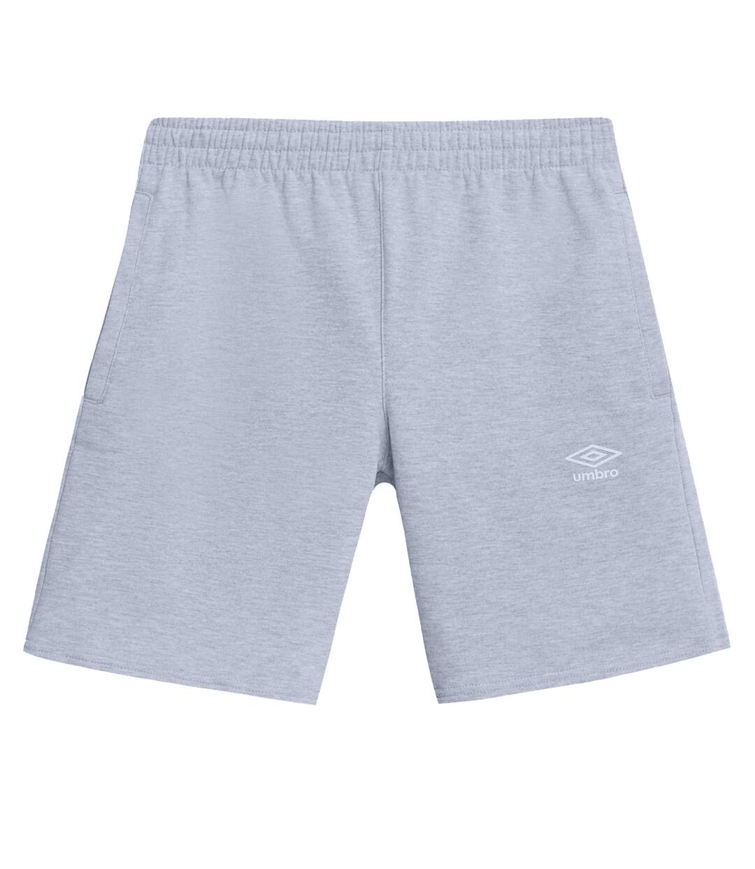 Mens Fleece Logo Casual Shorts Grey Marl Umbro-1