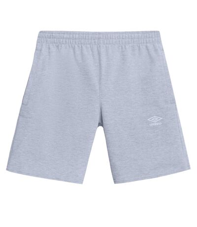 Mens Fleece Logo Casual Shorts Grey Marl Umbro