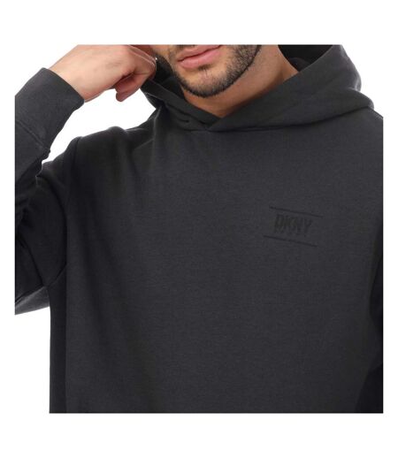 Mens Blackwater Logo Hoodie Charcoal DKNY