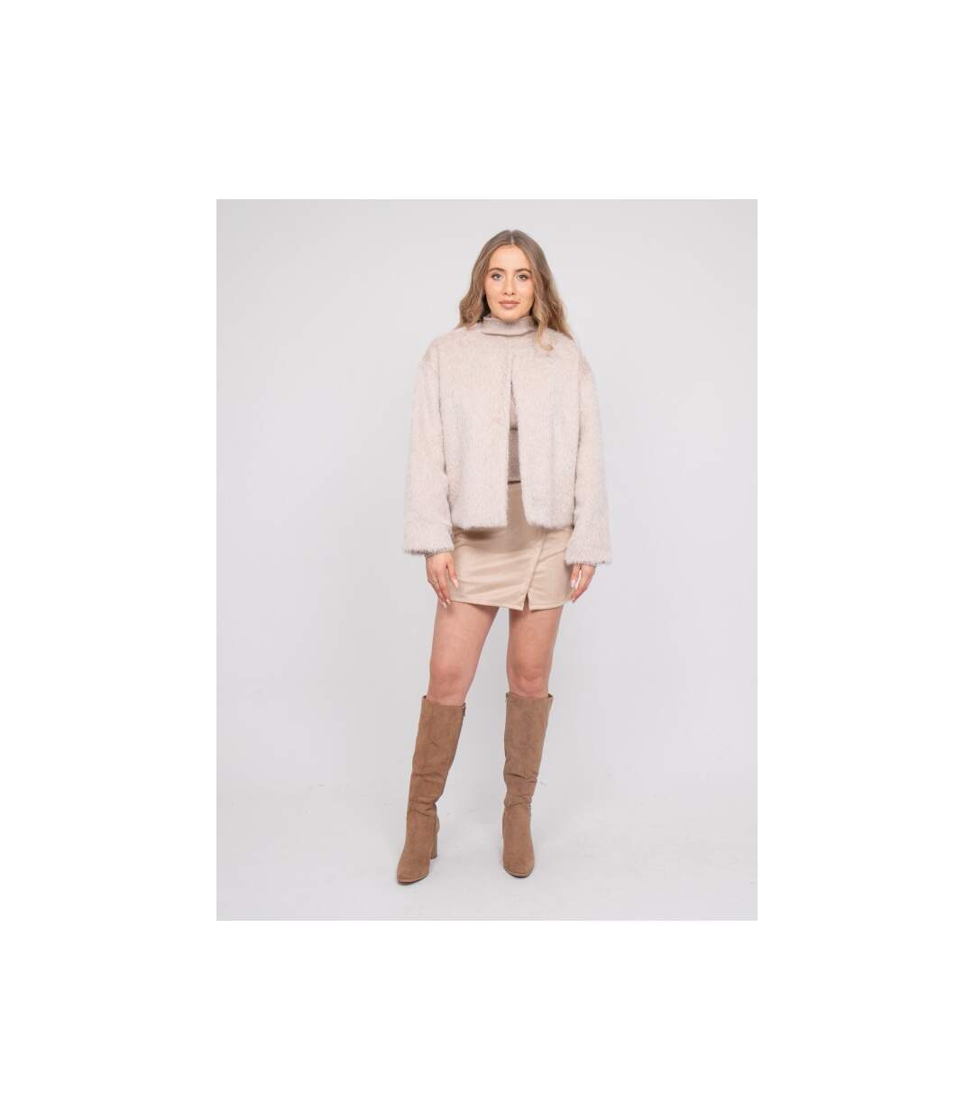 Veste courte maille poil long USONIA - Dona X Lisa-4