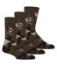 3 Pairs Mens Ladies Wool Blend Walking Socks Thermal Cushioned Camo Socks-1