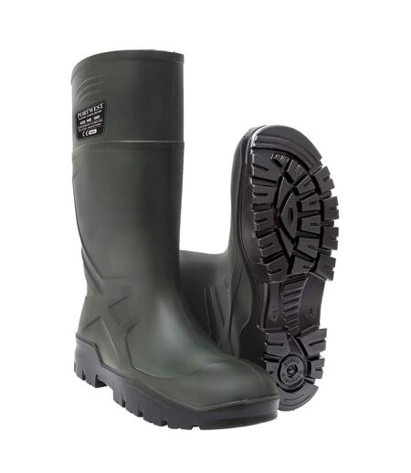 Portwest Mens PU Safety Wellington Boots (Green) - UTPW991