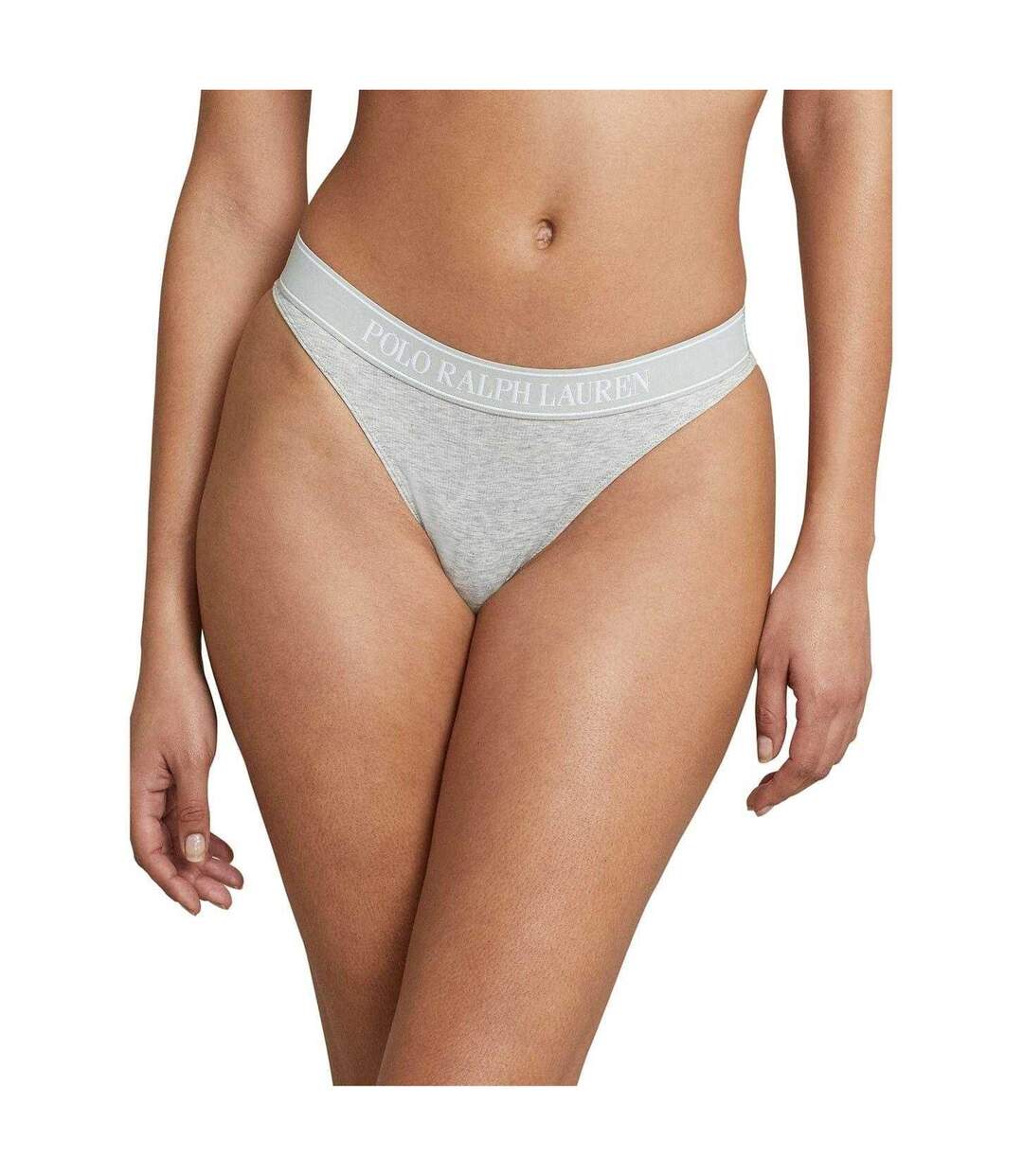 Womens/ladies Polo Cotton Blend Thong Grey Ralph Lauren-3