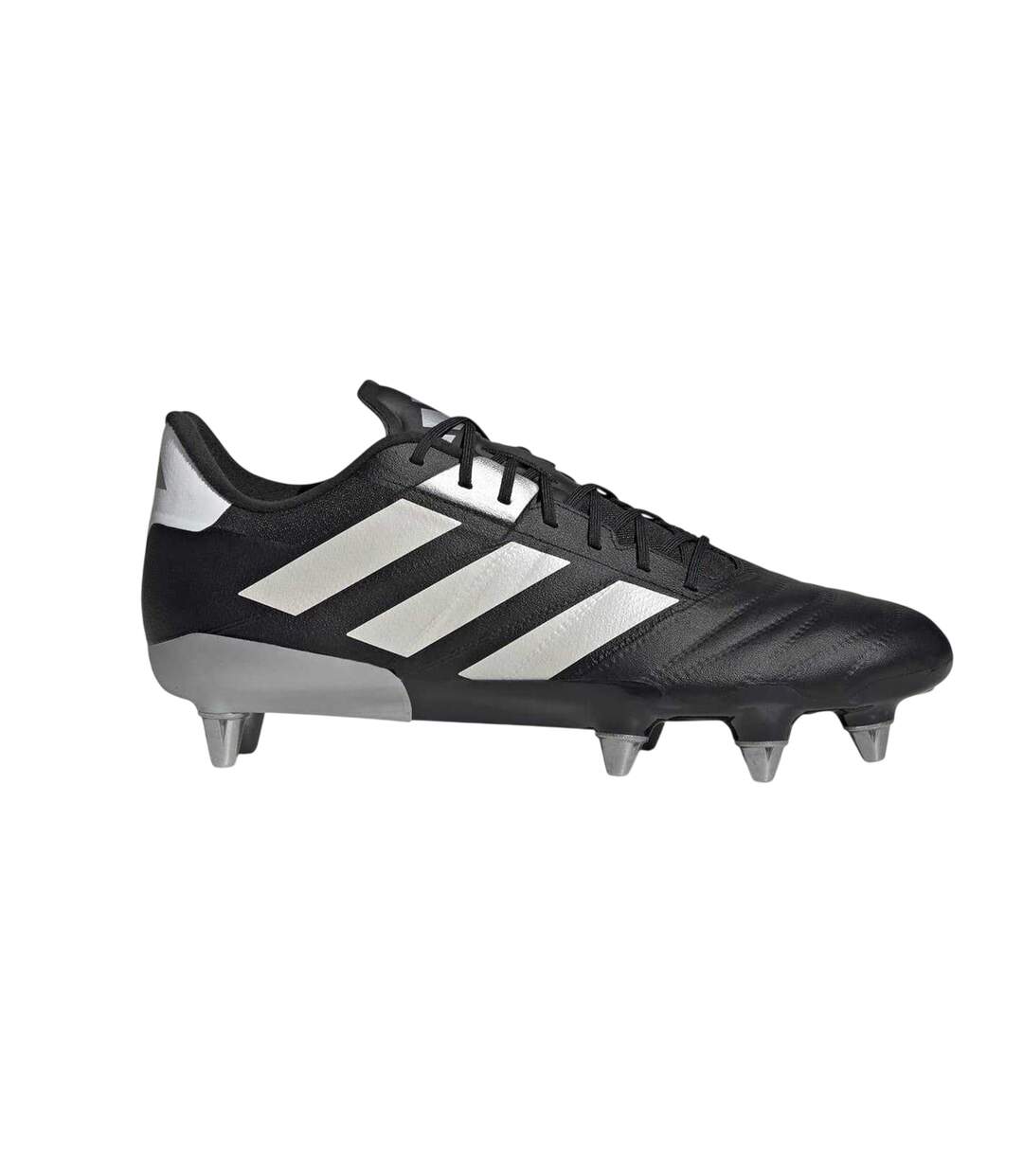 Mens Kakari Elite Reinforced Toe Soft Ground Rugby Boots Black Silver Adidas-1