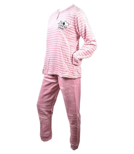 Pyjama Femme Long SWEET SECRET Q1578 POLAIRE MAUVE