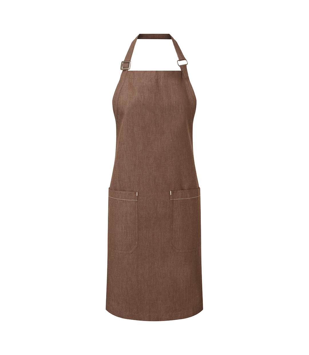 Organic cotton full apron one size brown denim Premier-2