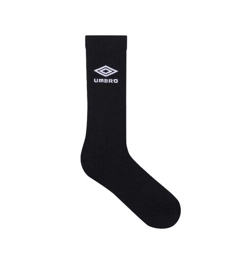 Pack Of 3  Mens Staple 1/2 Cushioned Terrycloth Sports Socks  Black White Umbro