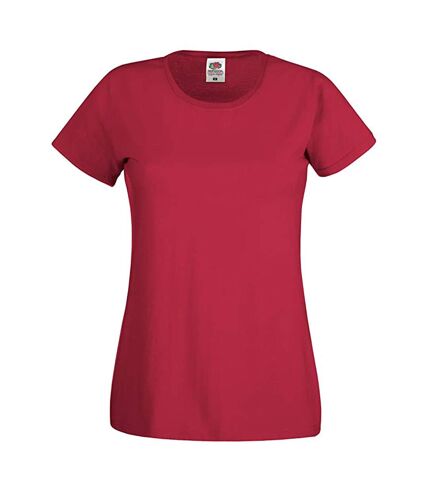 Fruit Of The Loom Womens/Ladies Short Sleeve Lady-Fit Original T-Shirt (Brick Red)