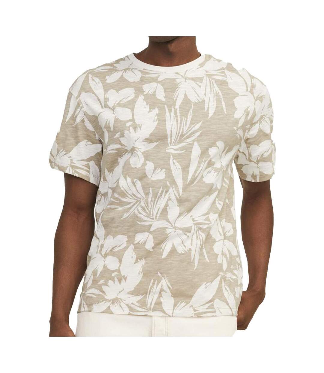 T-shirt beige/blanc homme jack & jones jeff - s-1