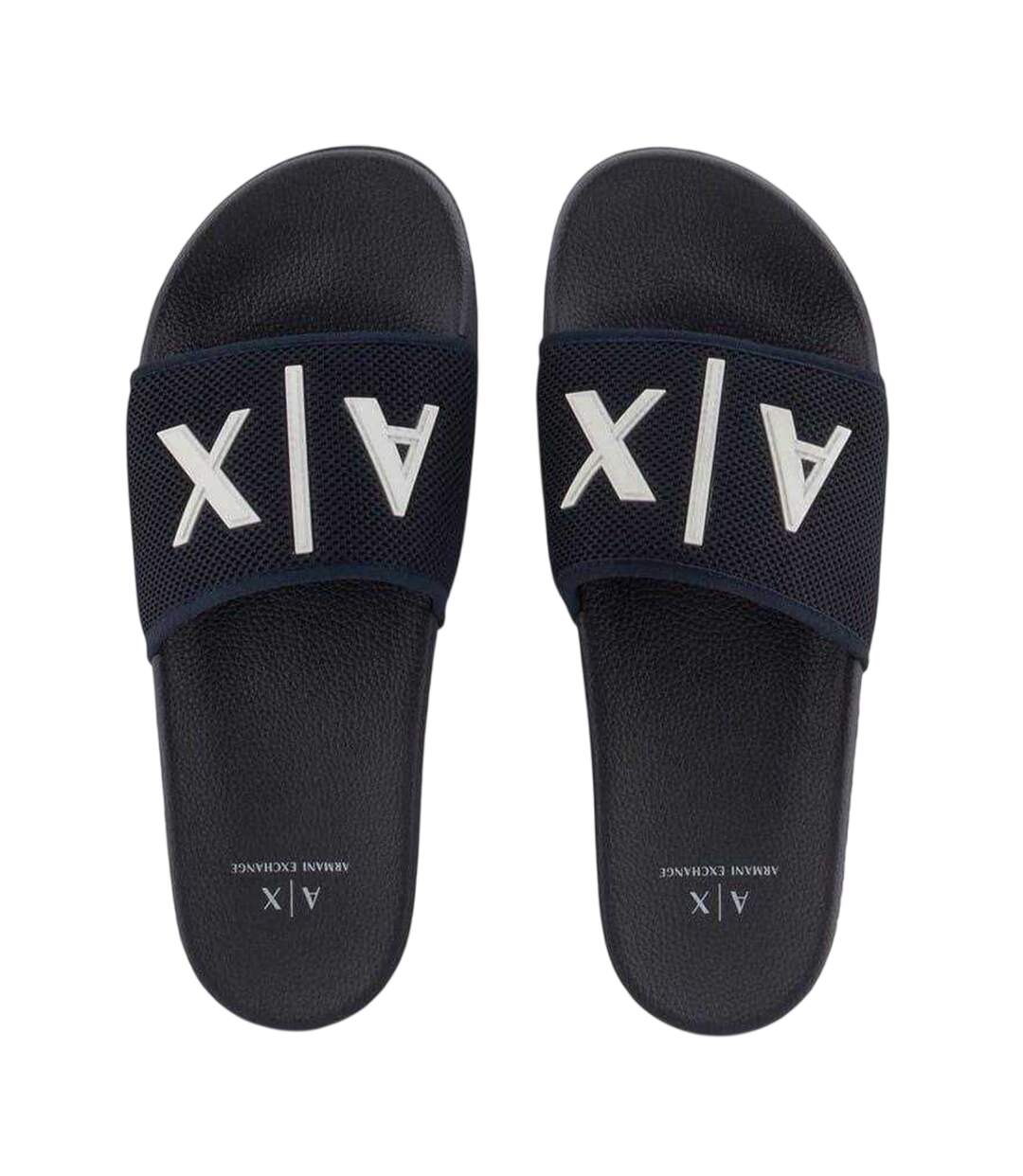 Claquettes Motif/style Logo Homme Bleu Marine Foncé Armani Exchange-3