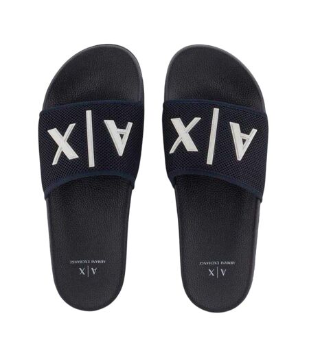 Claquettes Motif/style Logo Homme Bleu Marine Foncé Armani Exchange